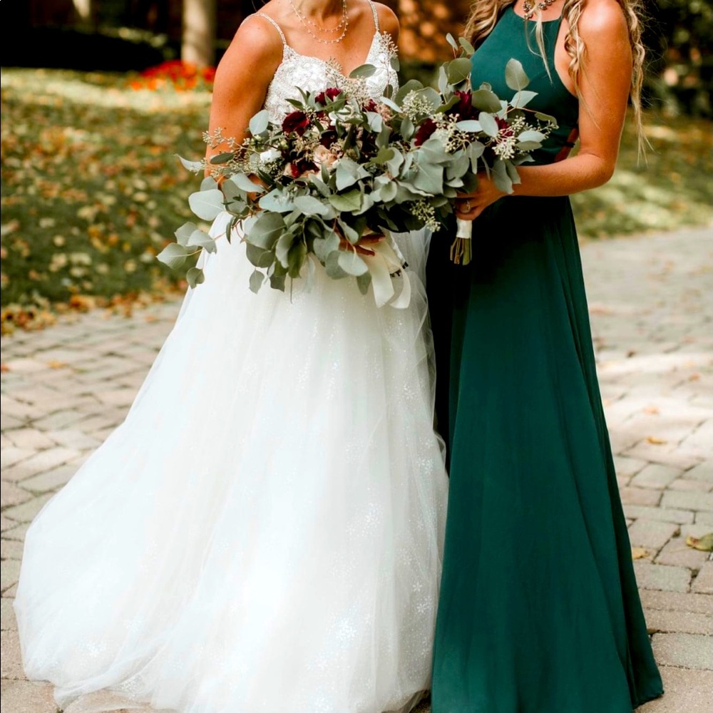 Lulus Strappy To Be Here Forest Green Maxi Dress